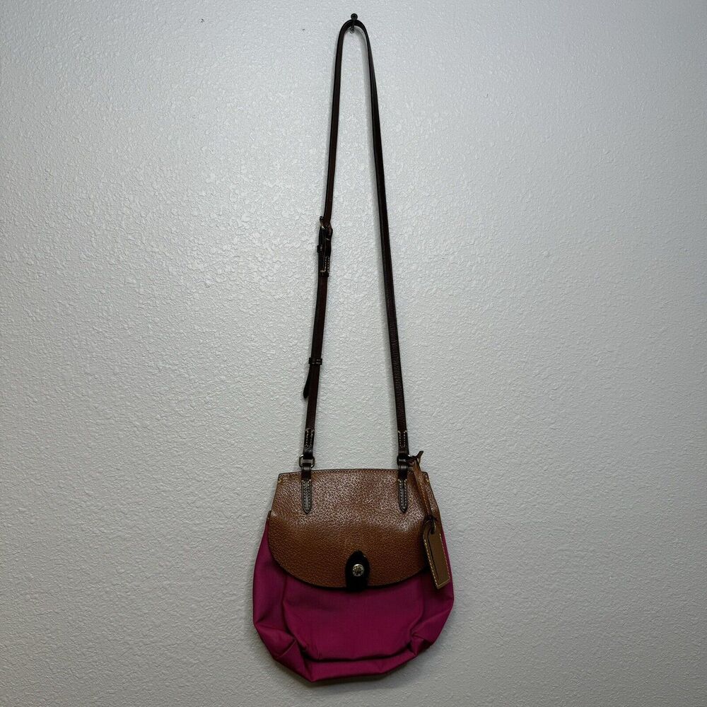 Dooney & Bourke Alto Small Nylon/Leather Crossbody Saddle Bag Crossbody Purse - Picture 2 of 6